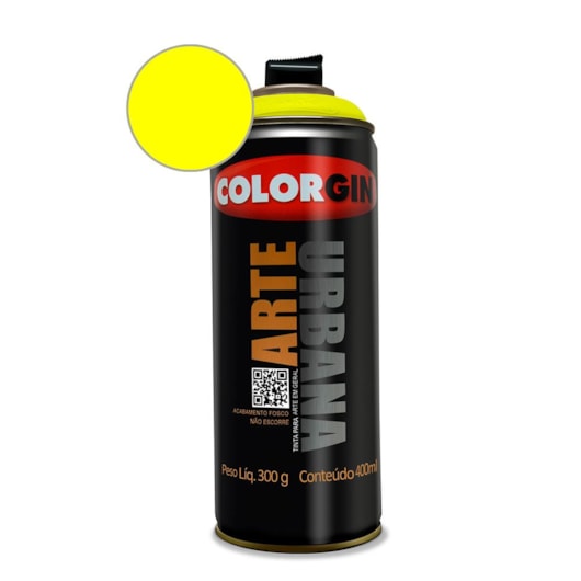 Tinta Spray Arte Urbana Amarelo Limao Colorgin 350g - Imagem principal - 81a211e5-1678-47b0-9585-8acc8a05d6a0
