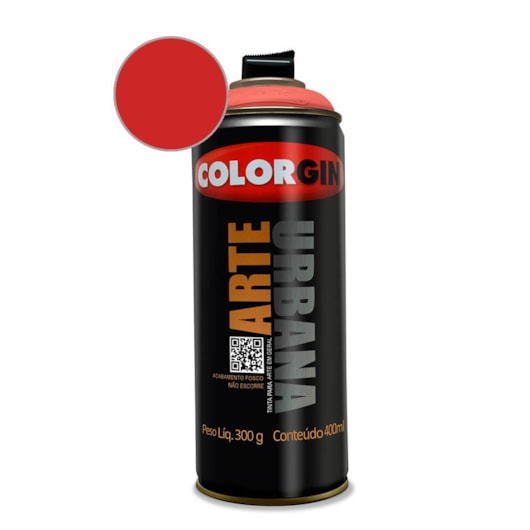 Tinta Spray Arte Urbana Vermelho Goiaba Colorgin 350g - Imagem principal - 09558ce1-369f-47a5-9857-fc54ae21c646
