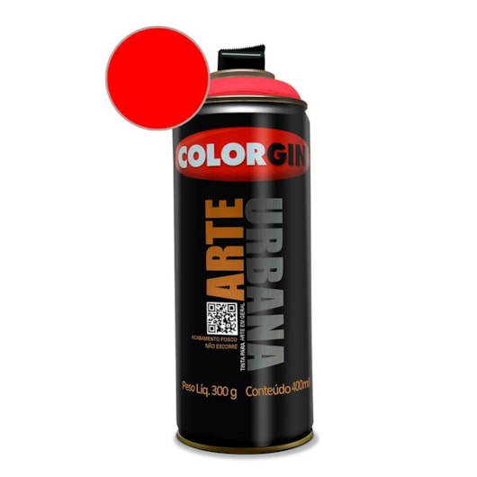 Tinta Spray Arte Urbana Vermelho Malagueta Colorgin 350g - Imagem principal - 87b49578-0d20-4712-aec5-03560e9f15e6