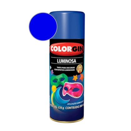 Tinta Spray Azul  Luminosa Colorgin 235g