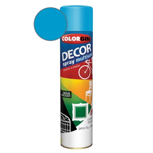 Tinta Spray Decor Azul Medio Colorgin 250g - Imagem principal - 9a4b9ff4-4015-4b0a-a5aa-3d8825720c15