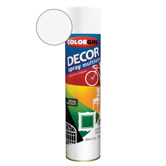 Tinta Spray Decor Branco Colorgin 250g - Imagem principal - a8e90afc-85b8-46df-9e9f-21b5228f5845