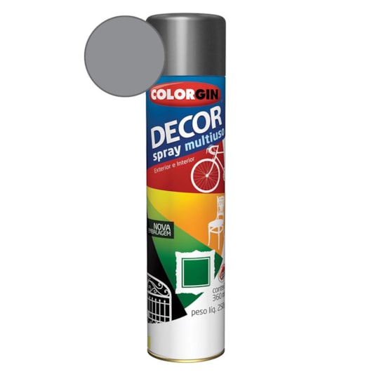 Tinta Spray Decor Grafite Metalico Colorgin 250g - Imagem principal - 327db479-1325-4108-bd79-6a5a95f6b7a3