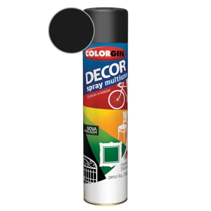 Tinta Spray Decor Preto Fosco Colorgin 250g