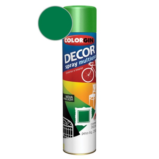 Tinta Spray Decor Verde Amazonas Metalico Colorgin 250g - Imagem principal - c814575a-a2b7-4b75-82a4-de2b5c570848
