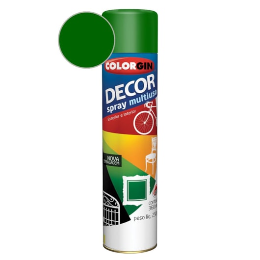 Tinta Spray Decor Verde Folha Colorgin 250g - Imagem principal - e485b82f-7d74-4c9c-855b-b8a7dade38d0