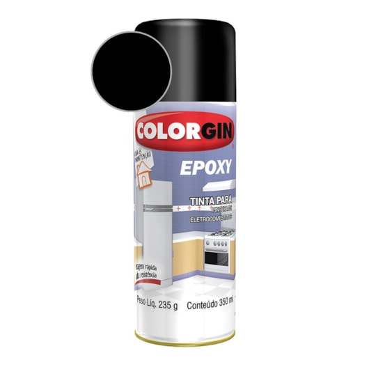 Tinta Spray Epoxy Preto Colorgin 235g - Imagem principal - e0bf2294-b682-41eb-b09d-b84afe9afcca