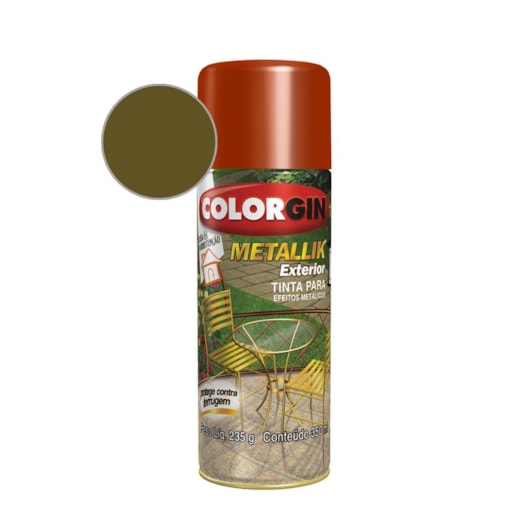 Tinta Spray Externo Metallik Cobre Metálico Colorgin 235g - Imagem principal - c394f682-793b-4413-8b82-bc9c0c53dcd3
