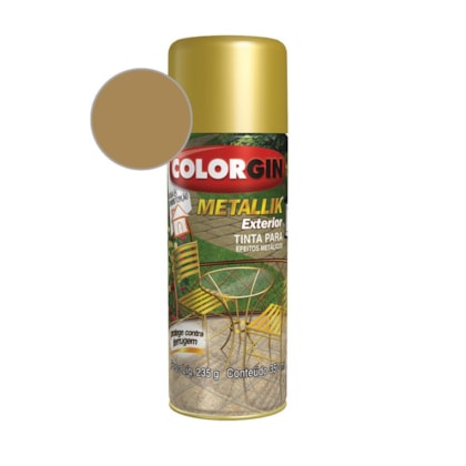 Tinta Spray Externo Metallik Ouro Metalico  Colorgin 235g