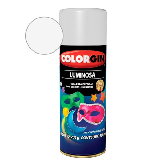 Tinta Spray Fundo Branco Luminosa Colorgin 235g - Imagem principal - e54d0f3b-e72f-45a0-9de7-4e76881b80bb
