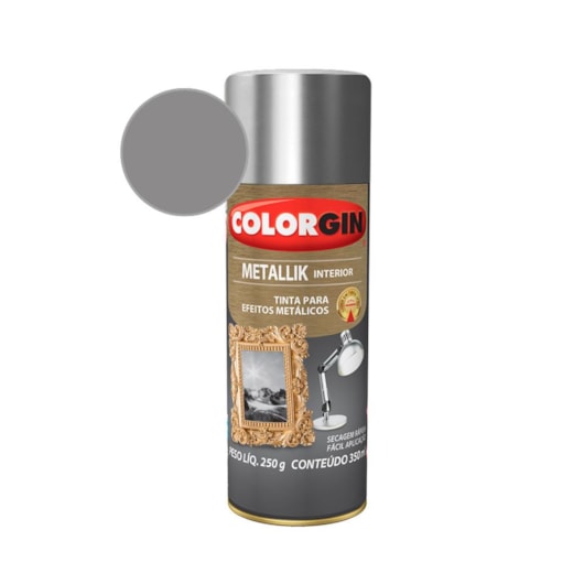 Tinta Spray  Metallik Cromado Colorgin 250g - Imagem principal - 929fec66-626d-4ac2-b28f-786fd95a0c7c