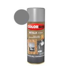 Tinta Spray  Metallik Prata Colorgin 250g