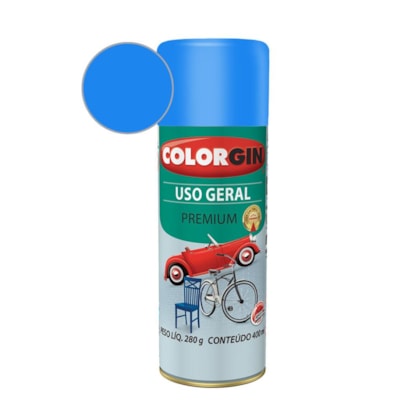 Tinta Spray  Premium Uso Geral Azul Médio Colorgin 280g