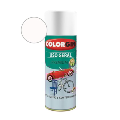Tinta Spray Premium Uso Geral Branco Rápido Refrigerado Colorgin 280g