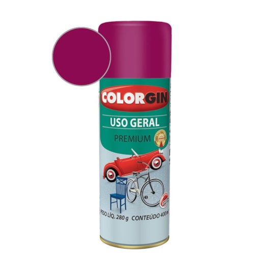 Tinta Spray Premium Uso Geral Para Bicicleta Roxo Dakar Colorgin 280g - Imagem principal - 05841d04-991b-40ce-82e9-7c2f922bd6bd