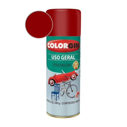 Tinta Spray Premium Uso Geral Para Bicicleta Vermelho Solar Colorgin 280g