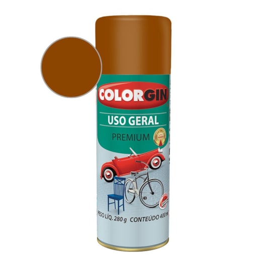 Tinta Spray Uso Geral Premium Marrom Café Acabamento Brilhante Colorgin 280g - Imagem principal - 5e1c934a-51e1-4998-b47c-7d3ce5297627