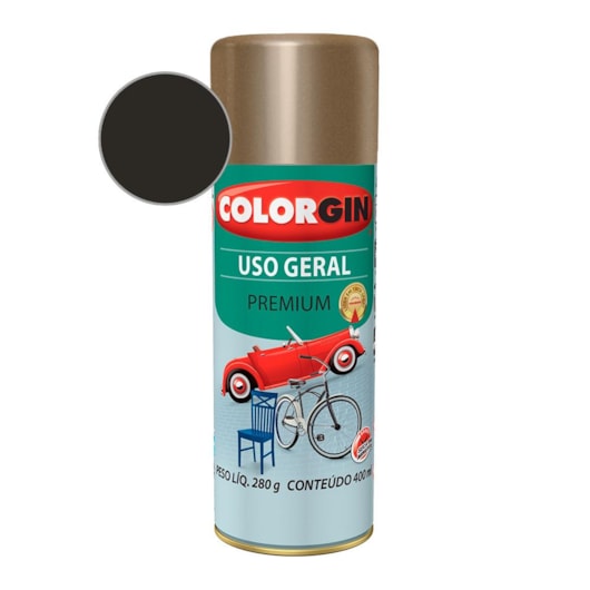 Tinta Spray Uso Geral  Premium Metalico Grafite Executivo Colorgin 280g - Imagem principal - 4976f117-e6d8-4e03-a402-6b6abaf4024d