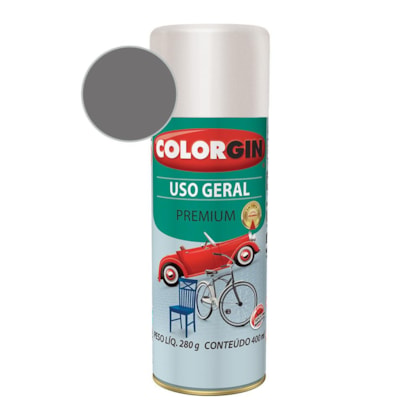 Tinta Spray Uso Geral Premium Metalico Prata Real Colorgin 280g