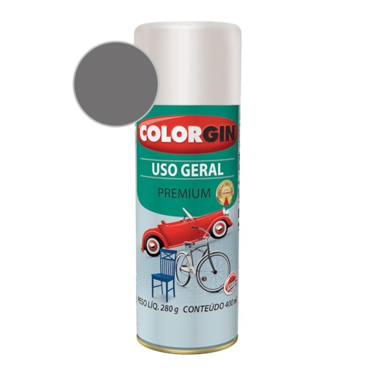 Tinta Spray Uso Geral Premium Metalico Prata Real Colorgin 280g - Imagem principal - 89324f6a-a54e-44de-be56-16b2f23667b2