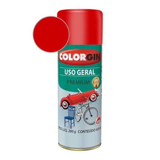 Tinta Spray Uso Geral Premium Metalico Vermelho Colorgin 280g - Imagem principal - 7a47a25b-12ea-4489-b408-c74b9e04a96f