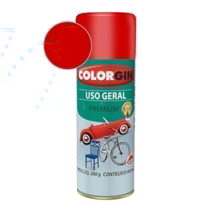 Tinta Spray Uso Geral Premium Metalico Vermelho Colorgin 280g