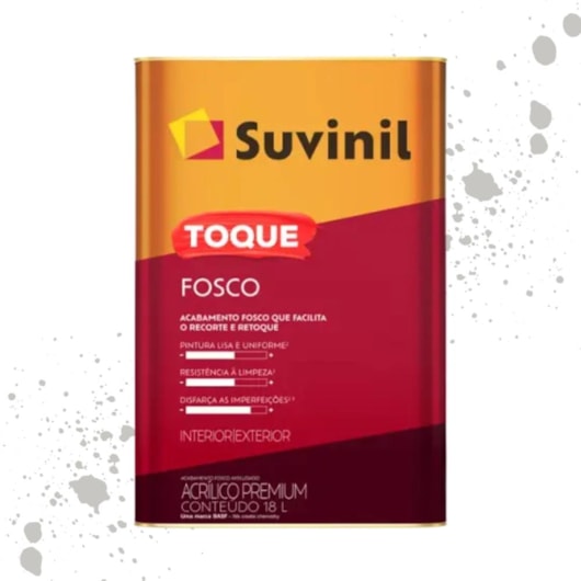 Tinta Toque Fosco Clássica Cromio Suvinil 18L - Imagem principal - 8317b20c-9bd7-4a09-a88d-1d98b05cbfe4