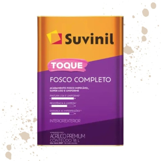 Tinta Toque Fosco Completo Areia Suvinil 18L - Imagem principal - 57fb7f6c-201c-482f-9137-434443c698c0