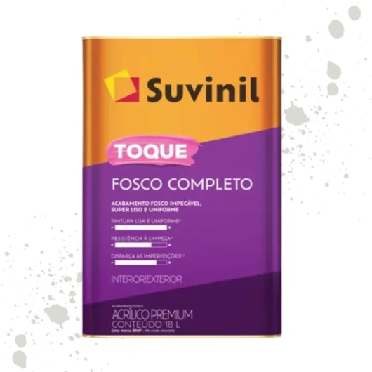 Tinta Toque Fosco Completo Branco Neve Suvinil 18L - Imagem principal - 70abe203-af8f-4e0d-bb8b-0faa5e702f91