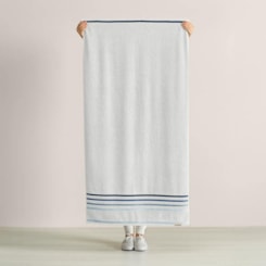 Toalha De Banho Lumina Branco Com Azul Karsten 70x140cm