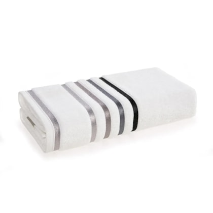 Toalha De Banho Lumina Branco Com Cinza Karsten 70x140cm