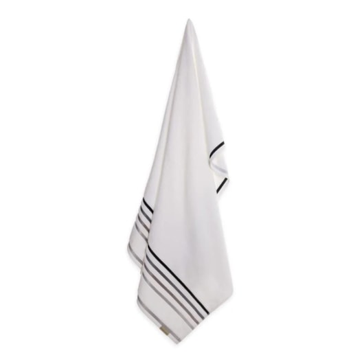 Toalha De Banho Lumina Branco Com Cinza Karsten 86x150cm - Imagem principal - 449a9700-1752-4ab5-836a-66b20107bcc1