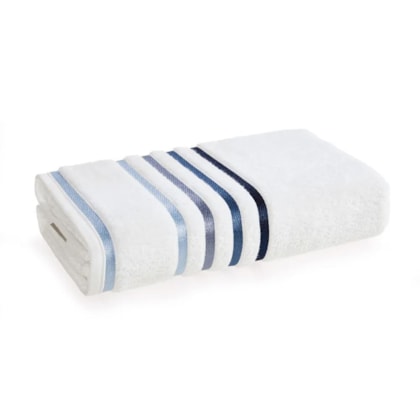 Toalha De Rosto Lumina Branco Com Azul Karsten 48x80cm