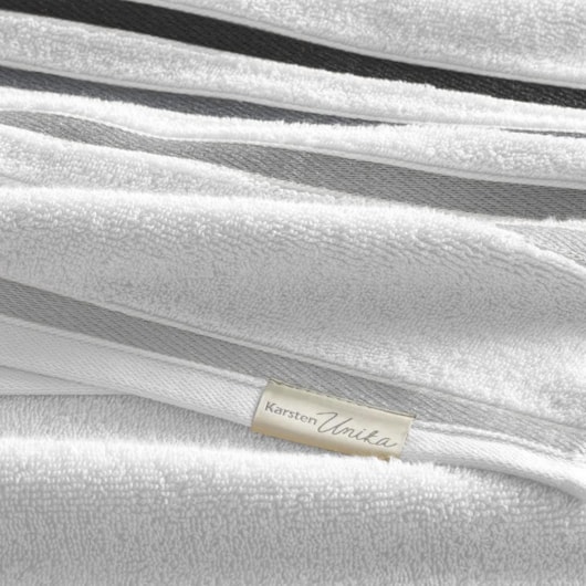 Toalha De Rosto Lumina Branco Com Cinza Karsten 48x80cm - Imagem principal - fdd86265-47d2-4086-84d5-931a29d269d5