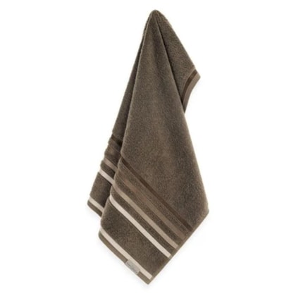 Toalha De Rosto Lumina Marrom Com Cinza Karsten 48x80cm