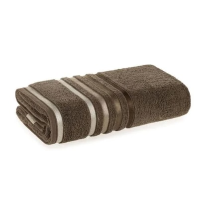 Toalha De Rosto Lumina Marrom Com Cinza Karsten 48x80cm