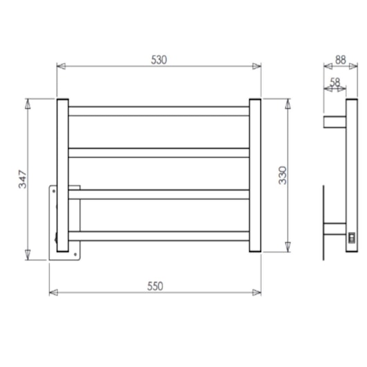 Toalheiro Aquecido Bivolt e Bilateral  Square Clean Preto Fosco Thermo 55W - Imagem principal - d31ad8c4-251c-433e-b1a5-1c162f3518c8