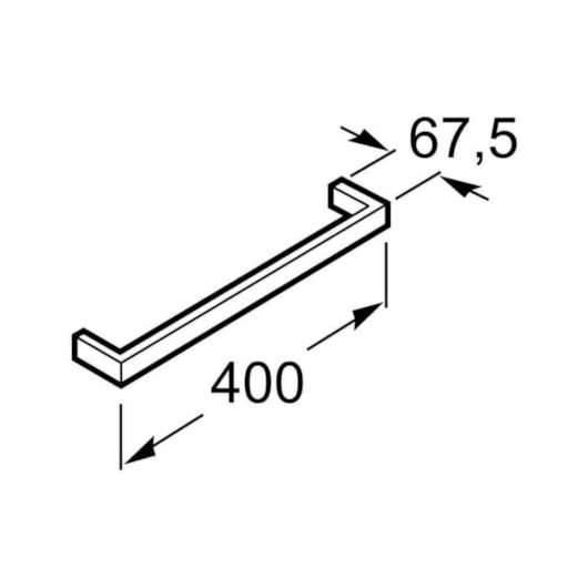 Toalheiro Barra Verso Cromado Roca 40cm - Imagem principal - a4c1549f-308b-4b35-b076-cd15f4e224aa
