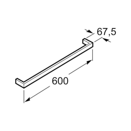 Toalheiro Barra Verso Cromado Roca 60cm