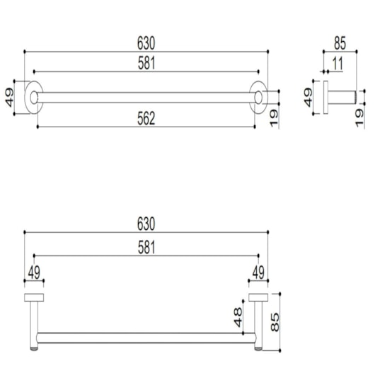 Toalheiro Kr666 Cromado Kromma 60cm - Imagem principal - 5a4dd07f-e5c3-4a6b-9621-7942ac0fba61