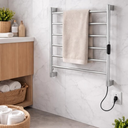 Toalheiro Térmico de Parede Fio Lado Direito 110V Cromado Deca