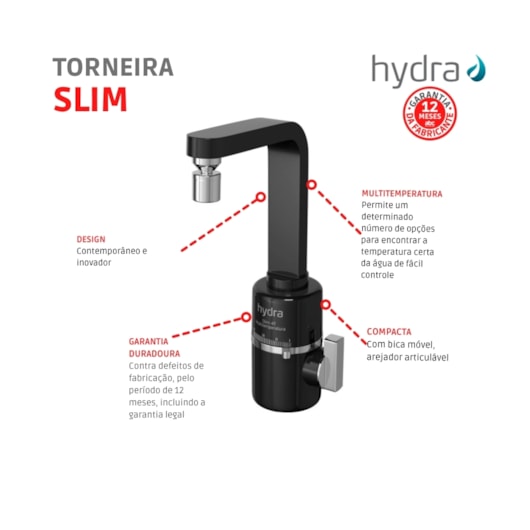 Toneira Multiuso De Mesa Slim 4t 220v 5500w Hydra - Imagem principal - edb4e69d-e80b-43d9-b13c-e67c6818bce0