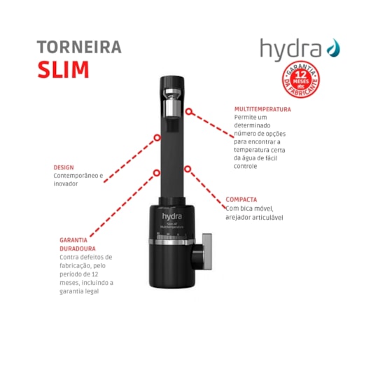 Toneira Multiuso De Parede Slim 4t 127v 5500w Hydra - Imagem principal - 972f3228-f7a1-49dc-be7a-9a12f9914041