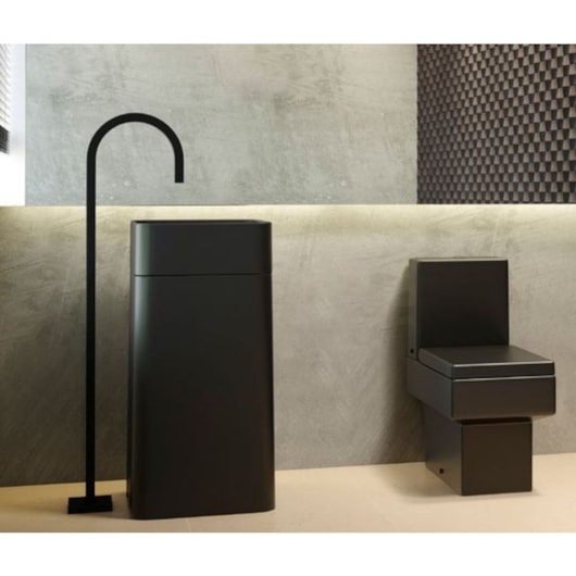 Torneira Curva Para Lavatório De Piso Tube 1199 Black Matte Deca - Imagem principal - 4e5c1aba-8f06-4324-8616-66381f6151cb