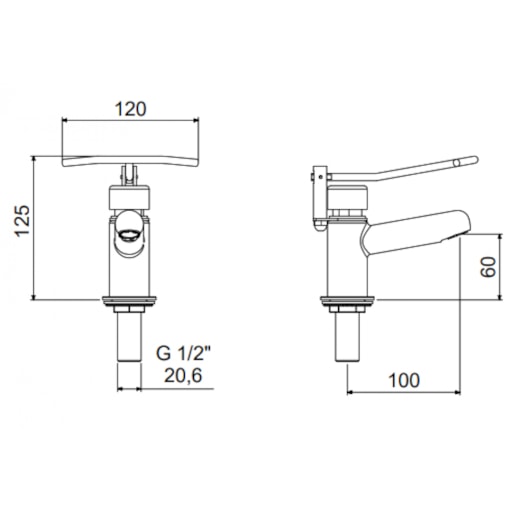 Torneira De Acesibilidade Para Lavatório Automática Temporizada Balcão 10065 Com Alavanca Mebermatic Meber - Imagem principal - 3ff5bac8-4264-4ee5-a33a-7a4b830bc3cc