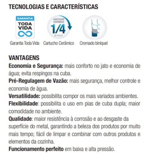 Torneira De Acessibilidade De Mesa Para Lavatório Com Alavanca Bica Alta Benefit Cromado Docol - Imagem principal - 45147f85-840c-4831-9569-0bb376d079a0