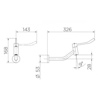 Torneira De Acessibilidade De Parede Para Lavatório Com Alavanca Benefit Docol Cromado