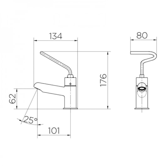 Torneira De Acessibilidade Para Lavatório De Mesa Automática Temporizada PressMatic Benefit Cromada Docol - Imagem principal - c59af6a3-750d-4e7a-84ac-067c858ade09