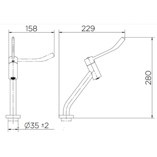 Torneira De Acessibilidade Para Lavatório De Mesa Com Alavanca Benefit Grafite Escovado Docol - Imagem principal - 2d767b54-5dca-4fa8-b1b3-b4cf167e8245