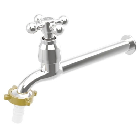 Torneira De Cozinha De Parede Com Bico C33 Cromada Romar 18cm DN15 - DN20 - Imagem principal - 8f7c4c23-3fcc-4555-932e-1855349dfd63